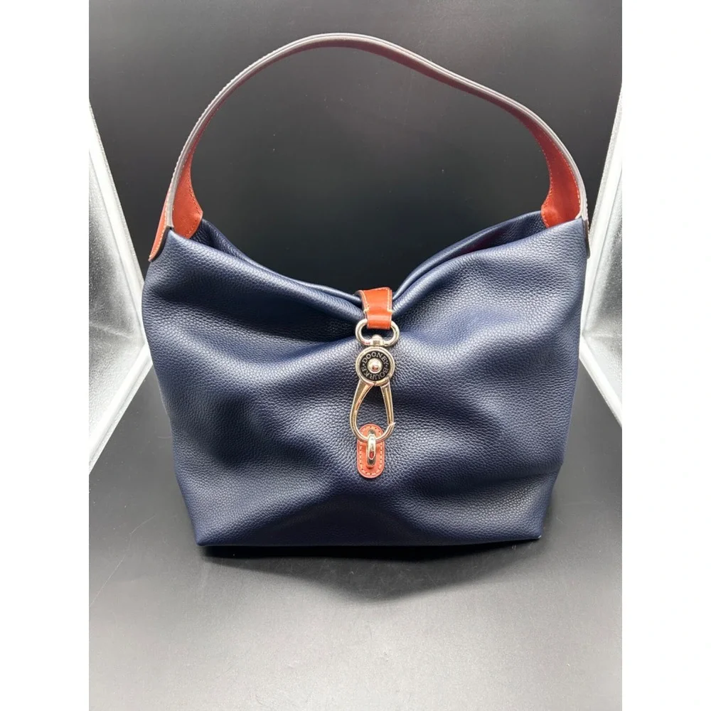 Dooney & Bourke Pebble Grain Lock Blue Shoulder Bag Purse Handbag Dust Bog‎ EUC